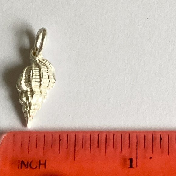Vintage Sterling Silver Conch Shell Charm Pendant 925 For Bracelet Necklace - Picture 8 of 9